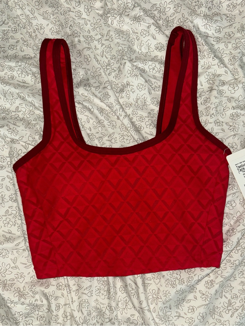 Lululemon Textured Mesh Tennis Tank Red XXS NWT